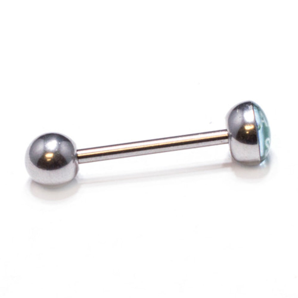 Surgical Steel Tongue Barbell 14G 15mm with Avocado Toast Logo - photo 3