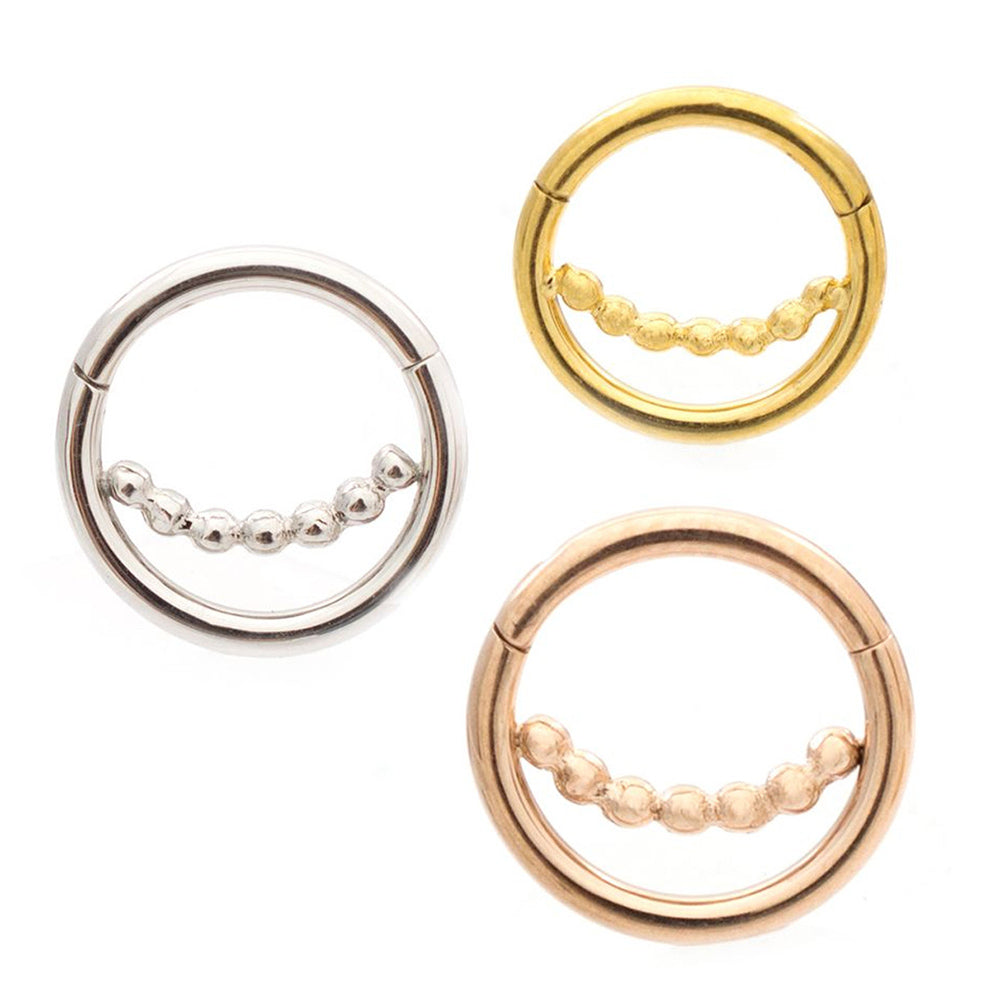Surgical Steel 16 Gauge Hinged Ball Chain Clicker Segment Ring - 8mm