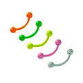 PVD Surgical Steel 16 Gauge Ball End Curved Barbells 8mm - 5 Pack