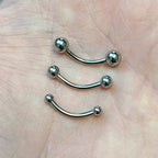 Surgical Steel 14 Gauge Curved Barbell with Ball End - photo 3