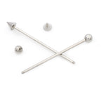 Surgical Steel 14 Gauge Industrial Barbell Spike with Ball - Pair - View 2