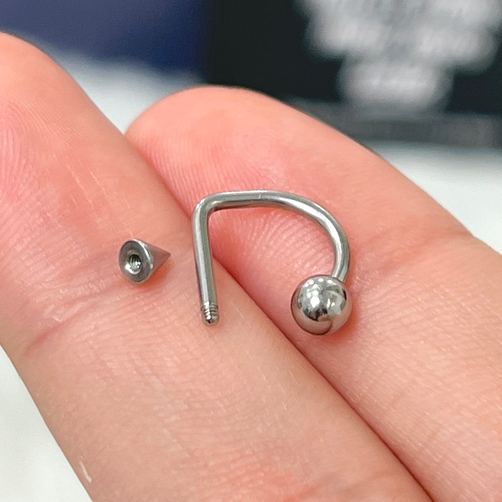 Surgical Steel 14 & 16 Gauge Labret Stud with Ball Spike Lippy Loop - photo 2