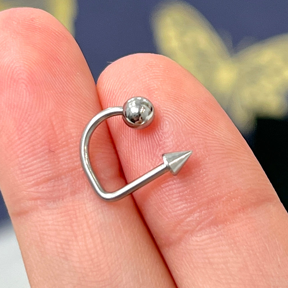 Surgical Steel 14 & 16 Gauge Labret Stud with Ball Spike Lippy Loop - photo 3