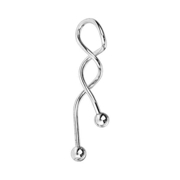 Surgical steel spiral industrial barbell with ball and spike ends