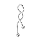 Surgical steel spiral industrial barbell with ball and spike ends