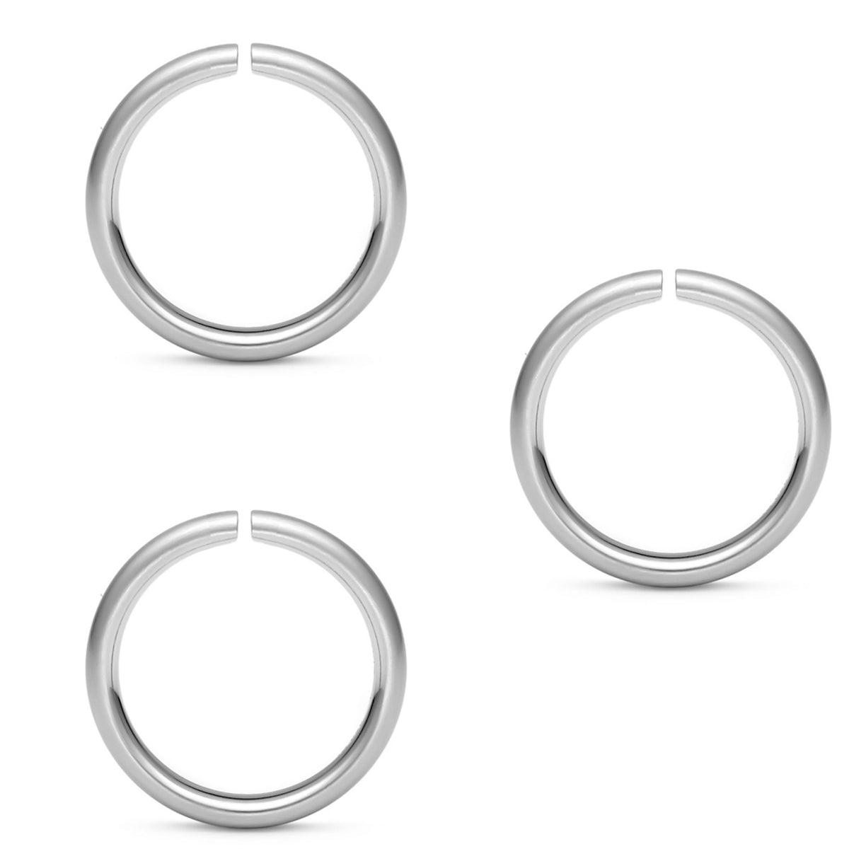 Surgical Steel 20 Gauge Bendable Hoop Nose Rings 6mm - 3 Pack