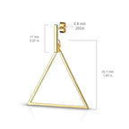 Surgical Steel 20 Gauge Dangle Equilateral Triangle Stud Earrings