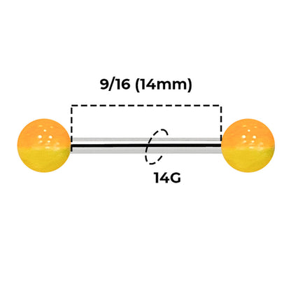 Titanium Nipple Barbell 14G 14mm with Ombre Balls - Pair - photo 4