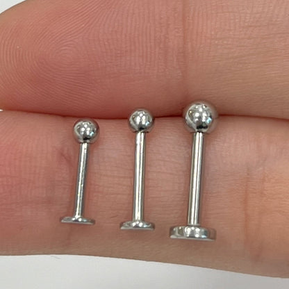 Surgical Steel 14, 16 & 18 Gauge Flat Back Labret Stud - photo 2