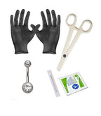 Surgical Steel Beginner Piercing Kit 14, 16 & 18 Gauge with Forceps