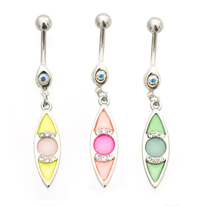 Surgical Steel 14 Gauge Luxe Modz Pastel Blue Eye Dangle Belly Ring