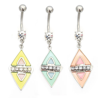 Surgical Steel 14 Gauge Luxe Modz Pastel Diamond Belly Ring