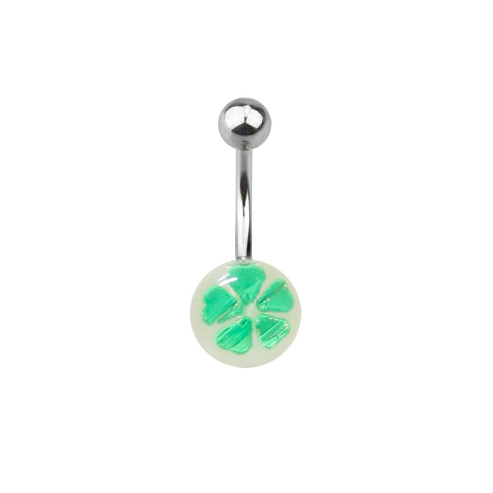 Surgical Steel 14 Gauge Belly Ring with Acrylic Flower Ball - photo 4