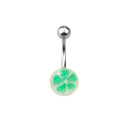 Surgical Steel 14 Gauge Belly Ring with Acrylic Flower Ball - photo 4