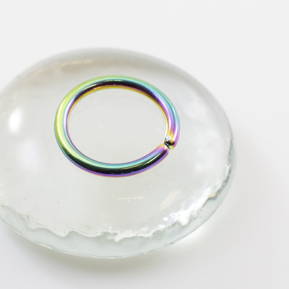Anodized Titanium 14 Gauge Bendable Hoop Ring - 7/16 Inch - photo 2