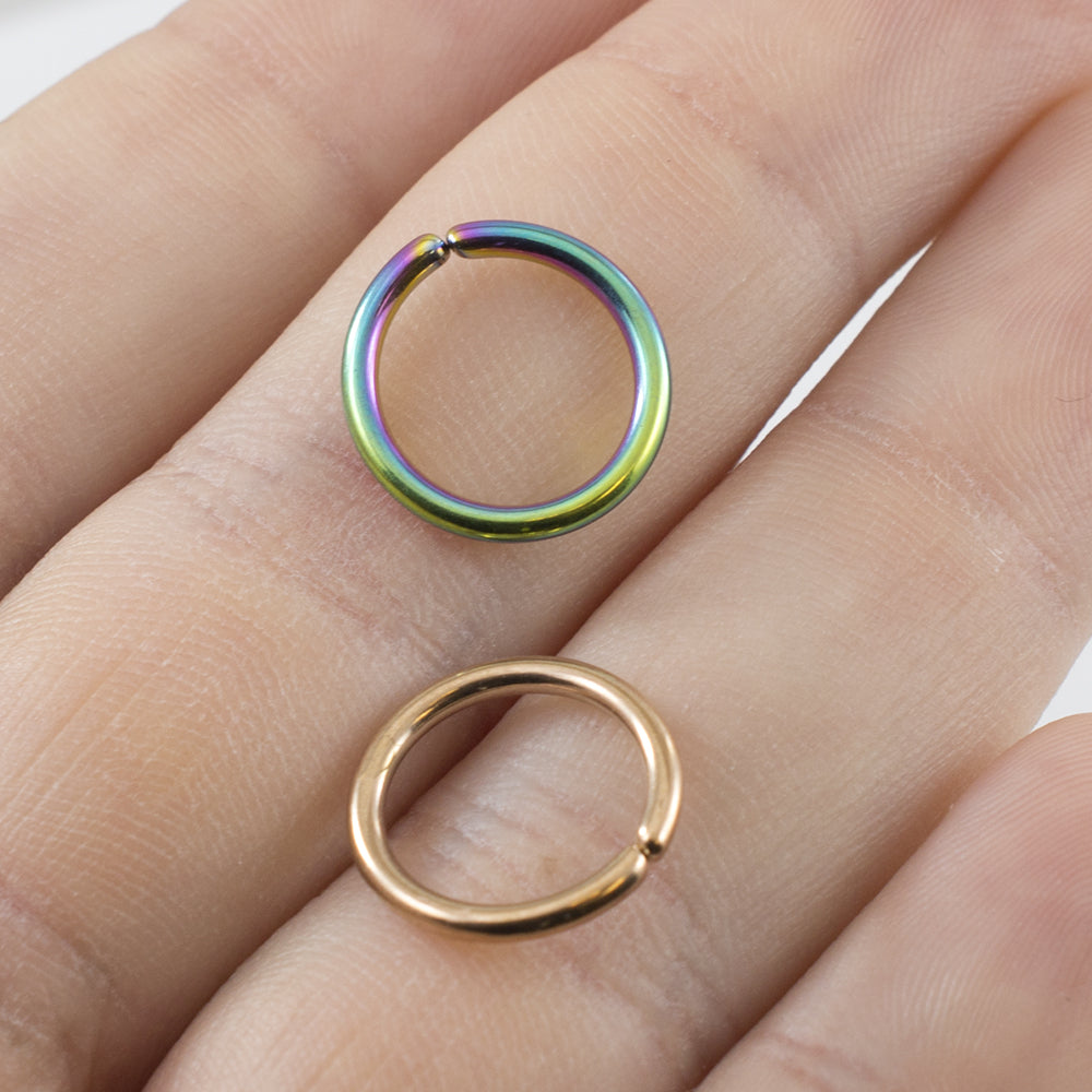 Anodized Titanium 14 Gauge Bendable Hoop Ring - 7/16 Inch - photo 4