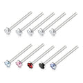 Surgical Steel 20 Gauge Bendable Nose Ring CZ - 10 Pack