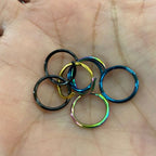 PVD Surgical Steel 16 Gauge Bendable Seamless Hoop Rings - 8 Pack