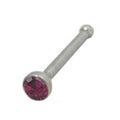 Surgical Steel 18 to 20 Gauge Nose Bone with Purple CZ