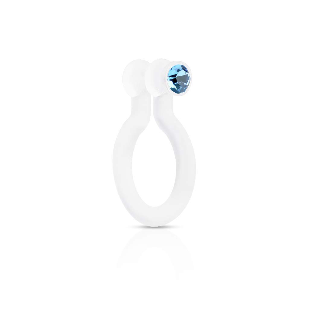 Bio-Flex Non-Piercing Fake Nose Ring with CZ - 5 Colors - photo 3