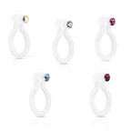 Bio-Flex Non-Piercing Fake Nose Ring with CZ - 5 Colors