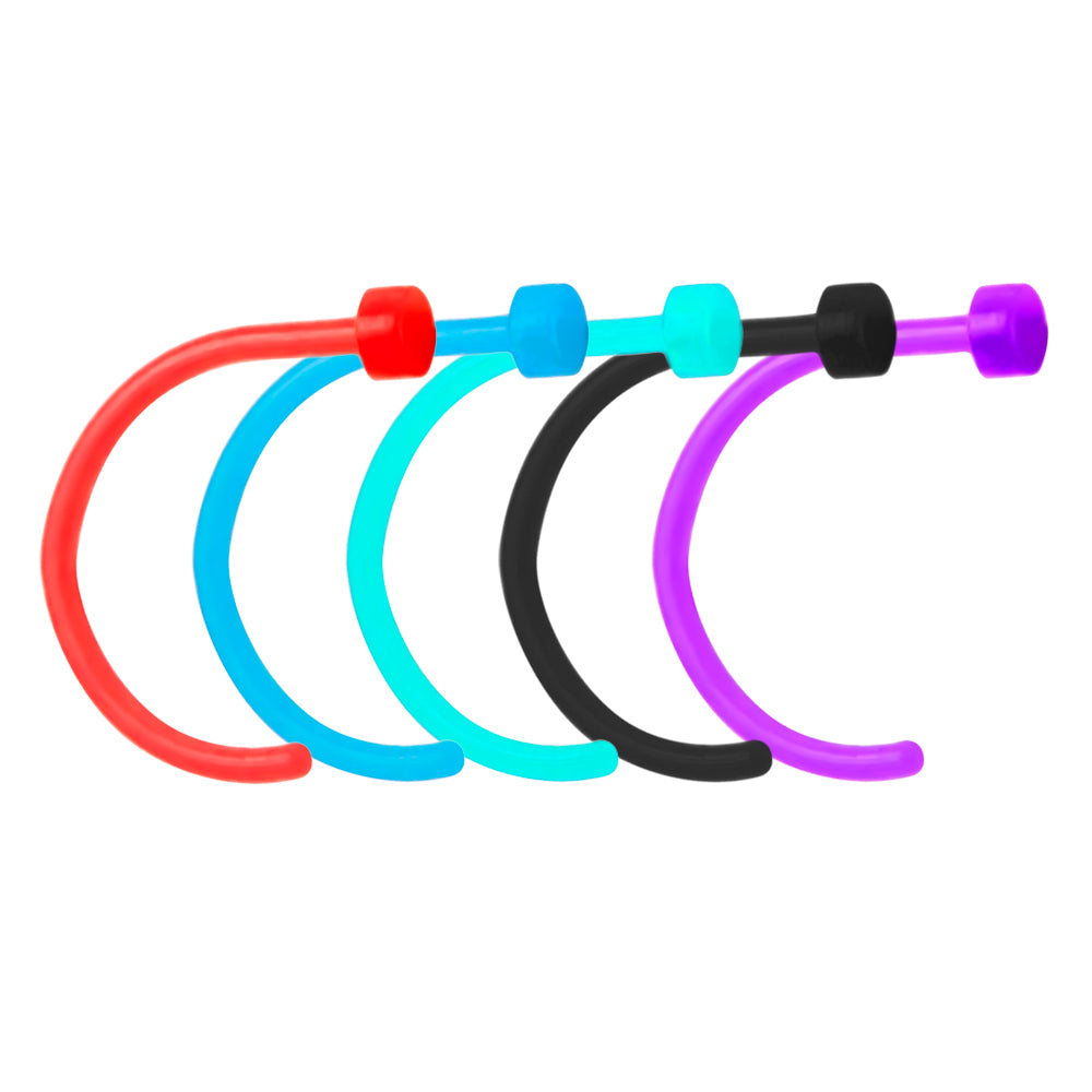 Bioflex 18 Gauge Flexible Nose Hoops - 5 Pack