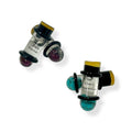Glass 0 Gauge Bullet Shape Floating Birthstone Ear Plugs - Pair