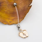 Bio-Flex Long Pregnancy Belly Ring 14 Gauge 1" (25 mm) & Cute Feet - Kruelty - Photo 2