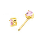 Surgical Steel Nipple Ring Barbell 14 Gauge Heart Shaped CZ Gem - Pair - Kruelty - Photo 4
