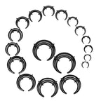 Acrylic Bull Horn Tapers Septum & Ear Plugs O-Rings - Pair - Kruelty