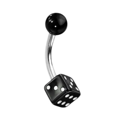 Surgical Steel 14 Gauge Belly Ring with Acrylic Dice - photo 4
