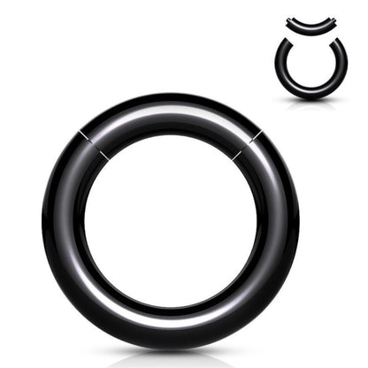 PVD Black Acrylic 8 to 00 Gauge Segment Rings - Pair