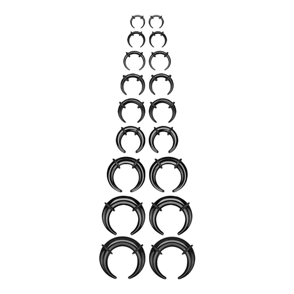 Acrylic Bull Horn Tapers Septum & Ear Plugs O-Rings - Pair - Kruelty - Photo 3