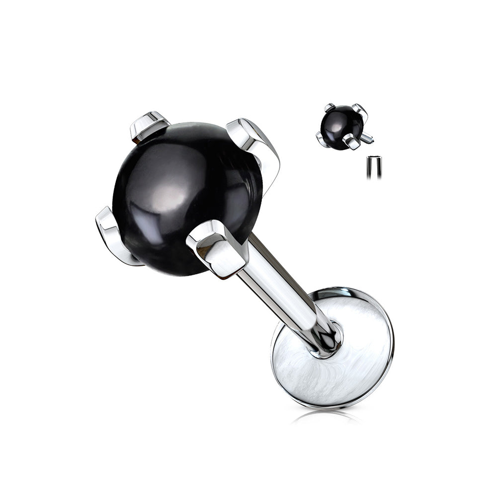 Surgical Steel 16 Gauge Labret Stud with Semi Precious Stone - photo 5
