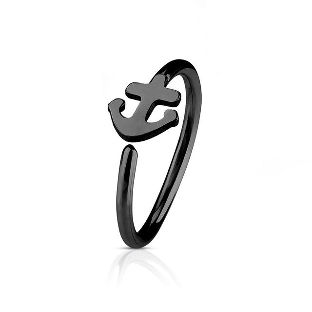 Surgical Steel 20 Gauge Bendable Nose Ring with Anchor - photo 3