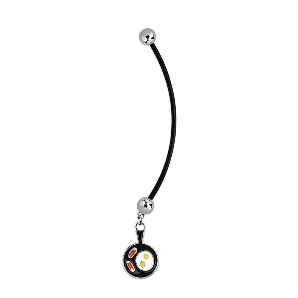 Bioflex 14 Gauge Maternity Belly Ring with Bacon & Eggs - photo 3