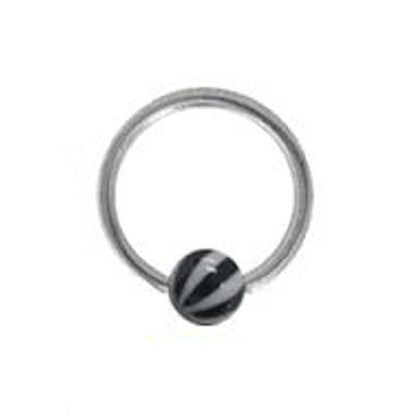 Surgical Steel 14 Gauge Captive Bead Ring with Acrylic Beach Ball - photo 2