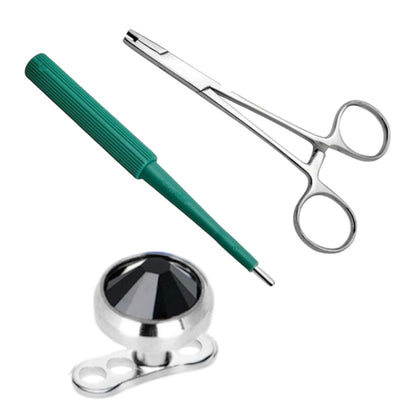 Surgical Steel 14 Gauge Dermal Anchor Kit with 4mm CZ Top - photo 6