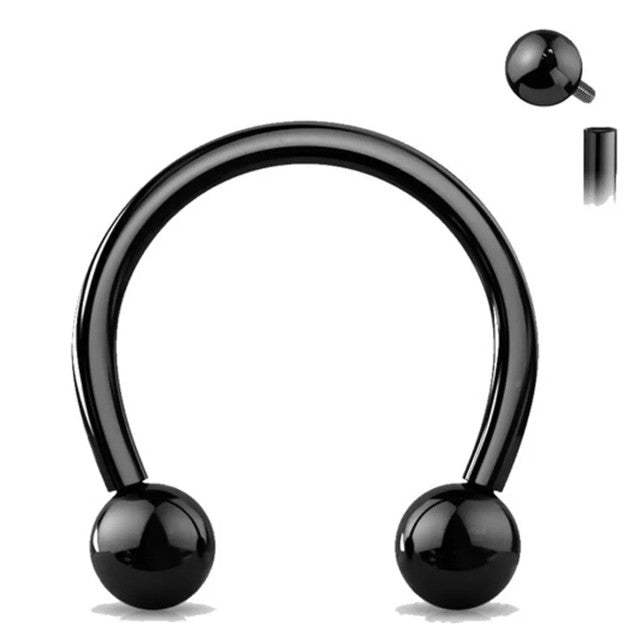 Titanium 16 Gauge Horseshoe Septum Barbell with 3mm Ball - photo 5