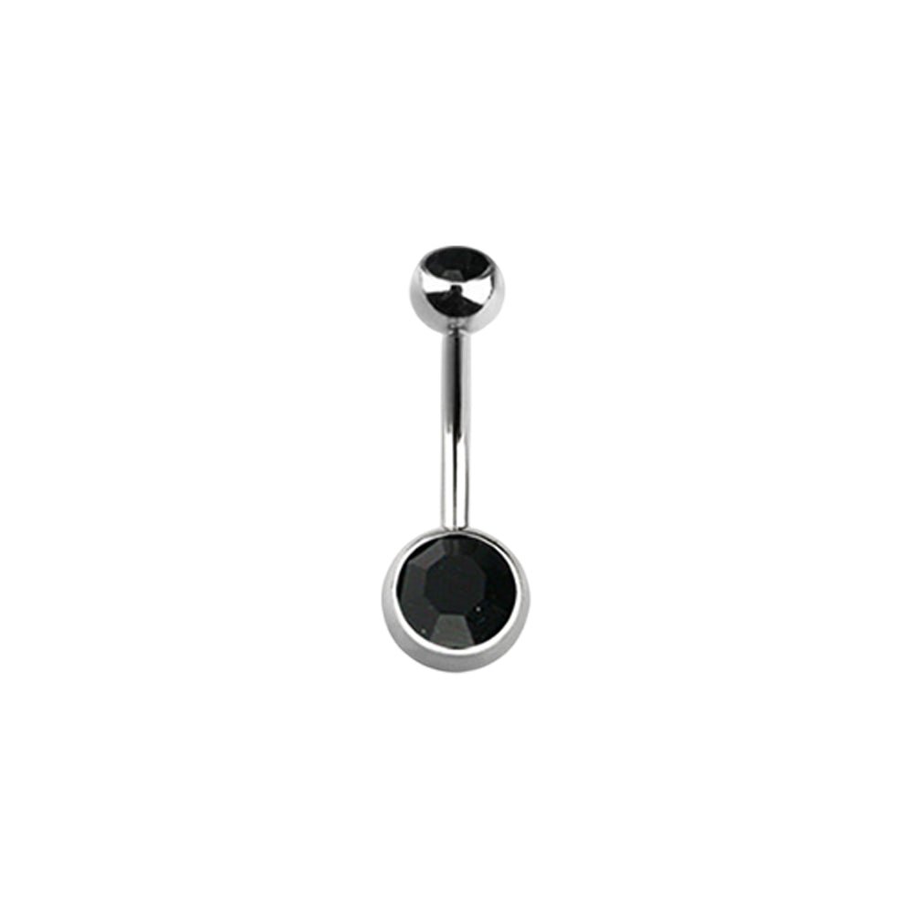 Titanium 14 Gauge Double CZ Belly Button Ring 14mm