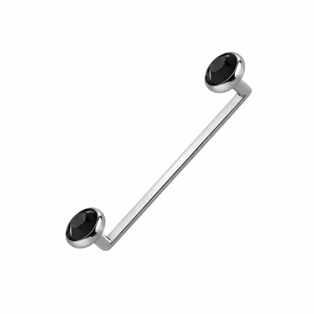 Surgical Steel 13 Gauge Barbell Surface with Press Fit Flat CZ