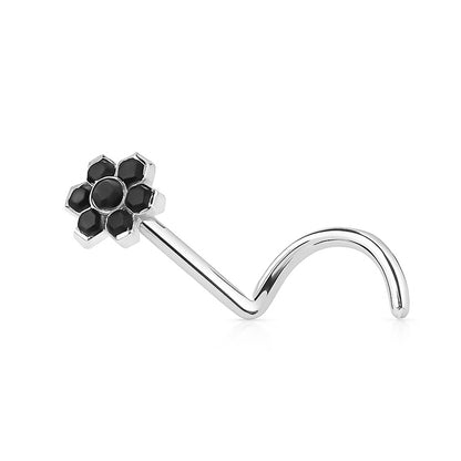 Titanium Flower CZ Nose Stud 18 & 20 Gauge with Threadless Push-In - photo 8