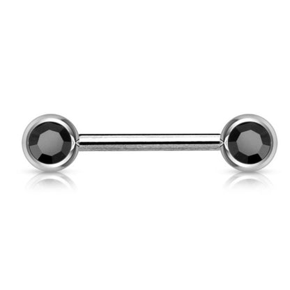 Surgical Steel 16 Gauge Nipple Barbell CZ Front Facing Bezel - Pair - photo 4