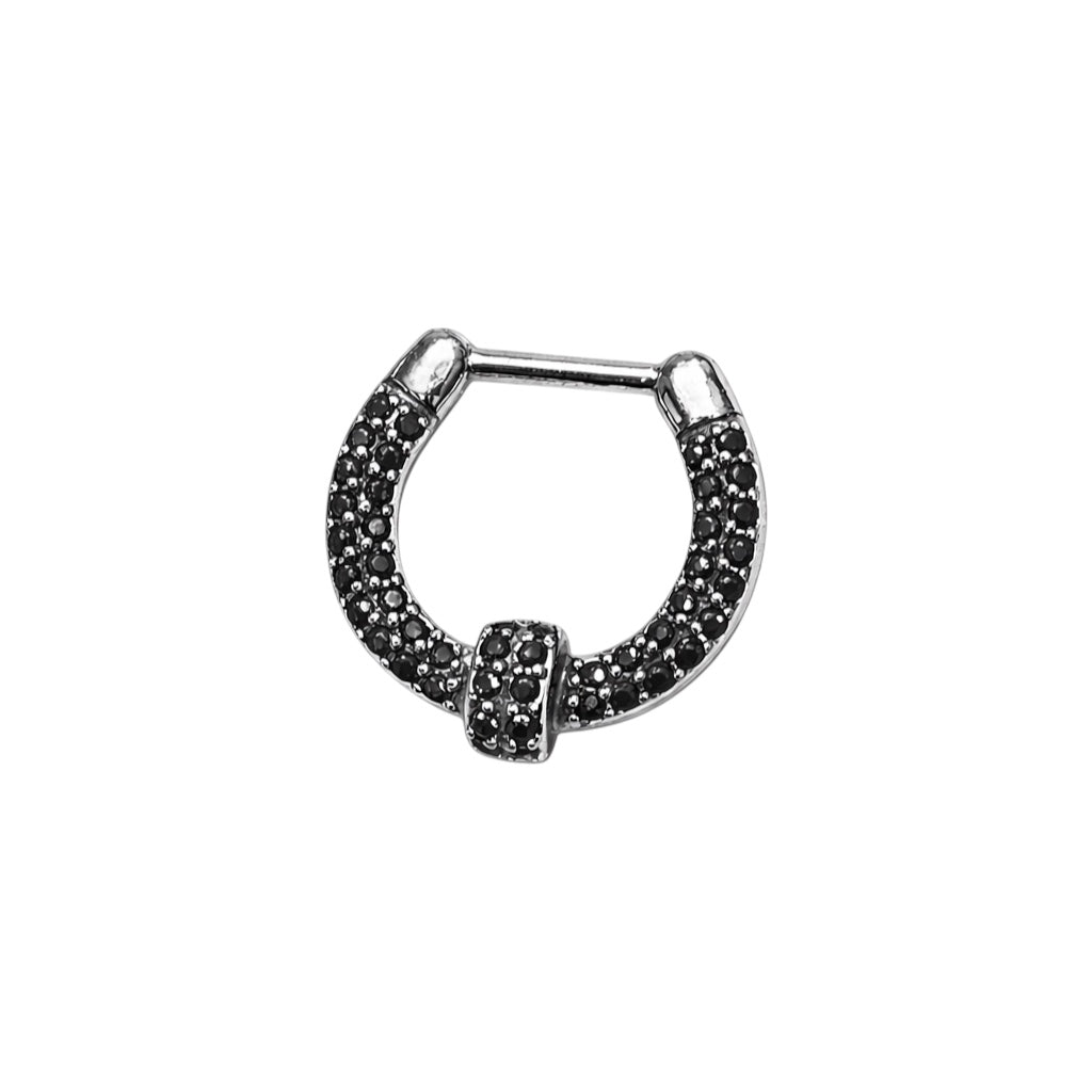 Surgical Steel 16 Gauge Double Row Paved CZ Septum Clicker - 8mm - photo 6