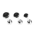Surgical Steel 16 Gauge Black CZ Stud Earrings 6mm - 3 Pack