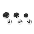 Surgical Steel 16 Gauge Black CZ Stud Earrings 6mm - 3 Pack