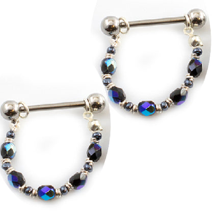 Surgical Steel 14 & 16 Gauge Nipple Barbell with Chain Dangle - Pair - photo 8