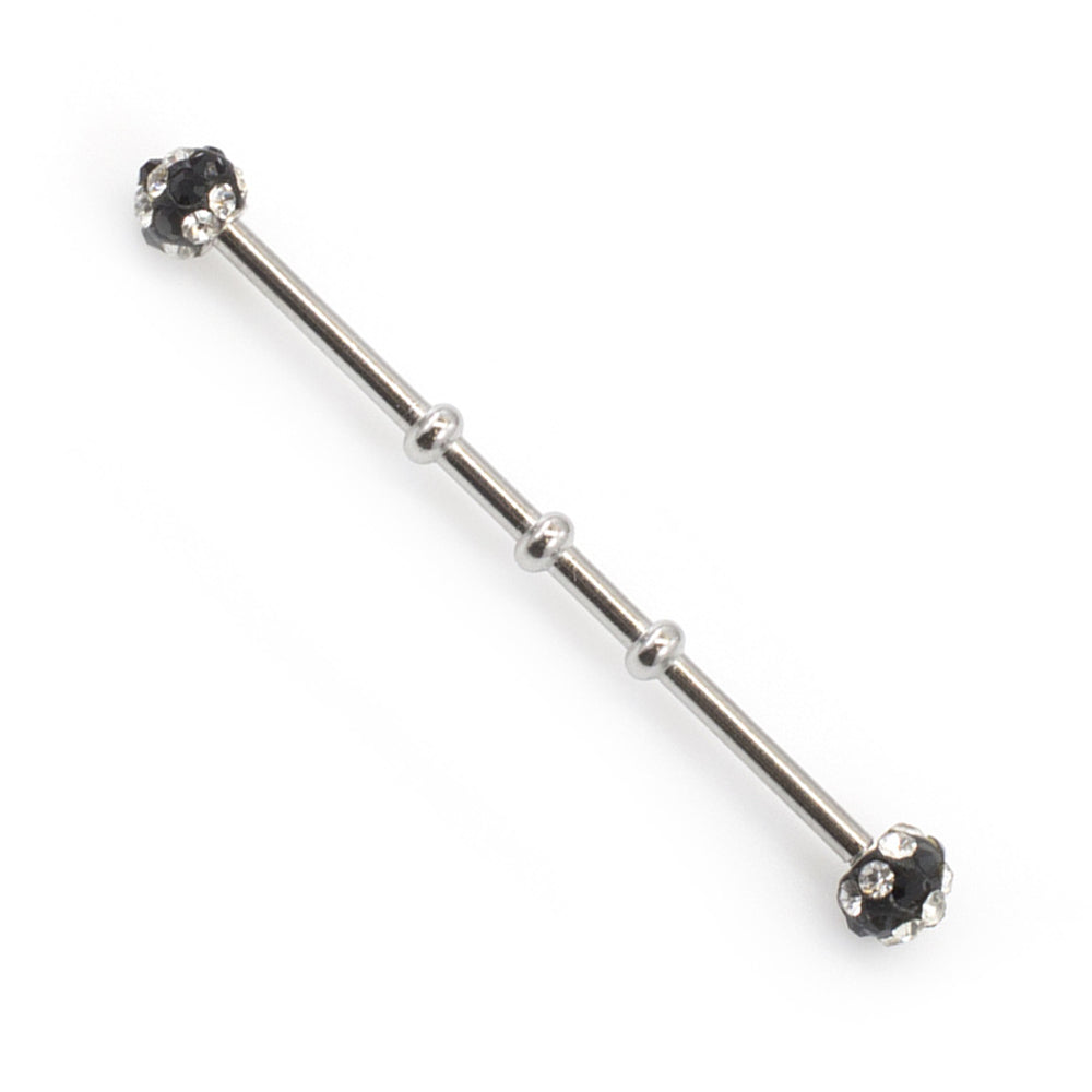 Surgical Steel 14 Gauge Industrial Barbell with Triple Ferido Balls - photo 4