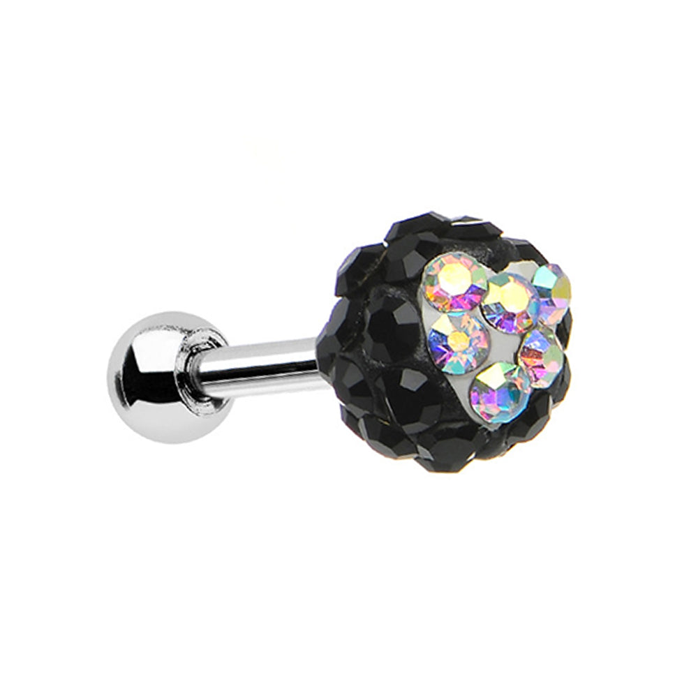 Surgical Steel 16 Gauge Cartilage Barbell with Ferido Heart Gems - photo 2