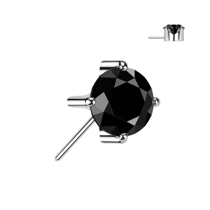 Titanium Push In Threadless Front Facing CZ Tops 3mm to 5mm - photo 3